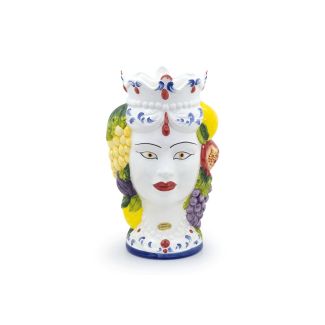 Rainha com frutas grande azul