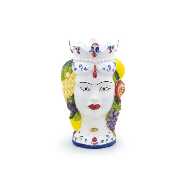 Rainha com frutas grande azul